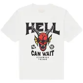 Netflix Hommes, T-shirt, Stranger Things - Hell Can Wait, Blanc, (M)
