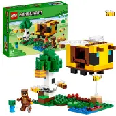 LEGO 21241 Minecraft la maisonnette des abeilles, jouet de ferme avec maison à construire, bébé zombie et figurines d'animaux, cadeau d'anniversaire pour garçons et filles