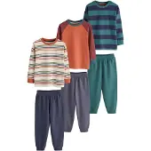Next Pyjama crème / bleu marine / sapin / mandarine