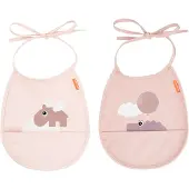 Done by Deer Bavoir - PU - 2 Pack - Happy Clouds Powder - - UneTaille - Bavoir