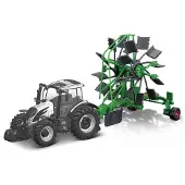 Bburago Farm 10cm Tracteur avec remorque de luxe - Valtra N174 - Whirl Rake