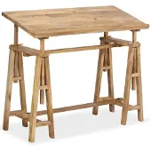 vidaXL Table à dessin en bois de manguier massif 116 x 50 x 76 cm