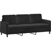 vidaXL Canapé 3 places noir 180 cm velours