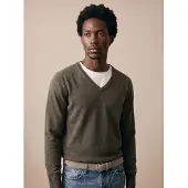 Fynch&Hatton Casual Fit Pull en maille Encolure en V, Faux uni