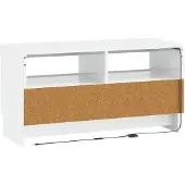 vidaXL Meuble TV LED, blanc brillant, en panneaux de particules