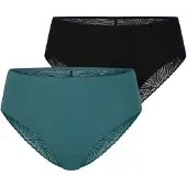 Schiesser Slip ' Invisible Soft Lace ' vert / pétrole / noir