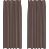 vidaXL Voile Rideaux avec patte 2 pcs. Marron