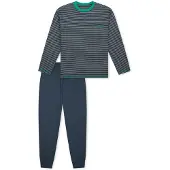 Schiesser Pyjama ' Nightwear ' bleu / turquoise / vert