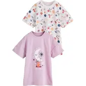Next Chemise de nuit crème / bleu nuit / éosine / blanc