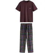 Next Pyjama long bleu / chocolat