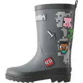 Next Bottes en caoutchouc 'Minecraft' gris / gris clair / rose / rouge