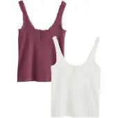 Next Chemise de nuit bourgogne / blanc