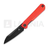 Bestechman Couteau pliant Curvee - Black PVD - G10, rouge