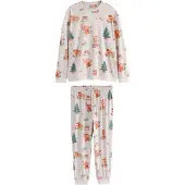 Next Pyjama long crème / umbra / vert / rouge