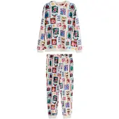 Next Pyjama long 'Family Christmas' écru / bleu clair / marron