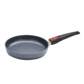 Norbert Woll Poêle en fonte Woll Diamond Lite : manche amovible, Ø 24 cm, hauteur 5 cm, compatible avec les cuisinières vitrocéramiques, à gaz, électriques et halogènes