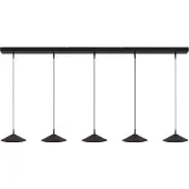 Masterlight Lampe suspendue à 5 lumières Ceppo noir Ø 22cm