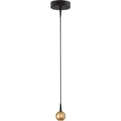 Masterlight Lampe suspendue Talana noir avec or Ø 6cm