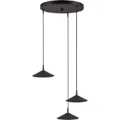 Masterlight Lampe pendante à 3 lampes Ceppo Noir Ø rond 18cm