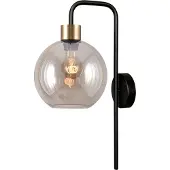 Masterlight Lampe murale Lazise noir avec verre ambré doré