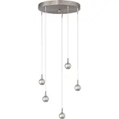 Masterlight Lampe suspendue à 5 lumières Talana nickel Ø 35cm DTW