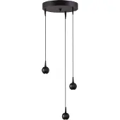 Masterlight Lampe pendante à 3 lampes Talana noir Ø 17cm DTW