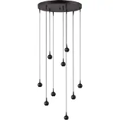 Masterlight Lampe suspendue à 9 lampes Talana noir Ø 50cm DTW