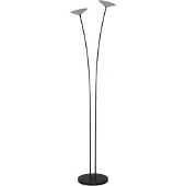 Masterlight Lampe sur pied à deux lumières Ceppo noir avec du nickel