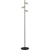Masterlight Lampe de pied à 3 lumières Talana noir avec or