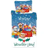 Javoli Paw Patrol Holiday Housse de couette de Noël 140×200cm, 70×90 cm
