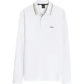 BOSS Plisy 10266738 Green Long Sleeve Polo Blanc S Homme