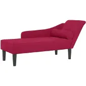 vidaXL Chaise longue avec coussins vin rouge velours