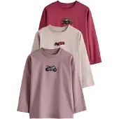 Next T-Shirt greige / mauve / rose foncé / noir