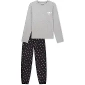 Schiesser Pyjama ' Nightwear ' bleu foncé / gris chiné