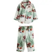 Next Pyjama marron / vert / rouge / blanc