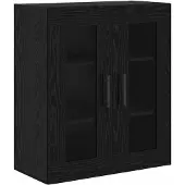 vidaXL Meuble haut, 2 pièces, imitation chêne noir, 69,5 x 34 x 180 cm