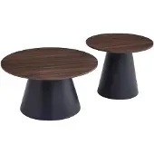 Selsey Lunnea - Ensemble de tables basses, en noyer, 80 cm