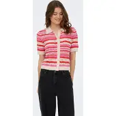 ONLY Cardigan 'LULA' crème / rose foncé / rouge