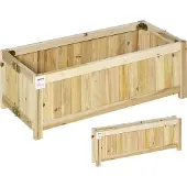 Outsunny Sunny verhoogd bed, opvouwbare plantenbak, bloembak voor tuin, natuur