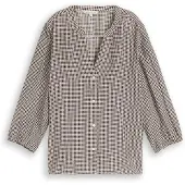 Tom Tailor Chemisier marron / blanc