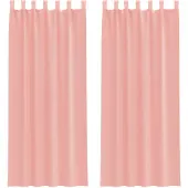 vidaXL Voile Rideaux avec poches pour tringles 2 pcs. Rose