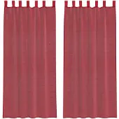 vidaXL Voile Rideaux avec poches pour tringles 2 pcs. Bordeaux