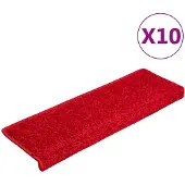 vidaXL Tapis d'escalier 20 pièces 65 x 21 x 4 cm Bordure rectangulaire rouge