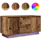 vidaXL Armoire TV avec lampes LED imitation vieux bois 100x41x50 cm