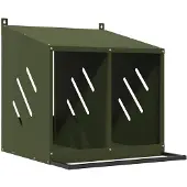 vidaXL Nichoir pour poules avec 2 compartiments Vert olive Métal