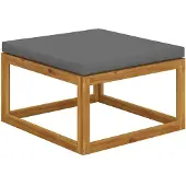 vidaXL Tabouret avec coussin gris foncé en bois massif d'acacia