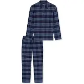 Schiesser Pyjama long ' Selected Premium Warming ' bleu denim / noir