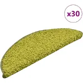 vidaXL Tapis d'escalier 30 pièces 56 x 17 x 3 cm Vert Demi-rond
