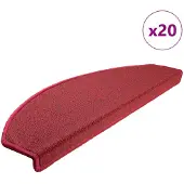 vidaXL Tapis d'escalier 20 pièces 65 x 24 x 4 cm Rouge Demi-rond Grand
