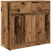 vidaXL Sideboard avec tiroir imitation vieux bois 80x34x76 cm Bois composite
